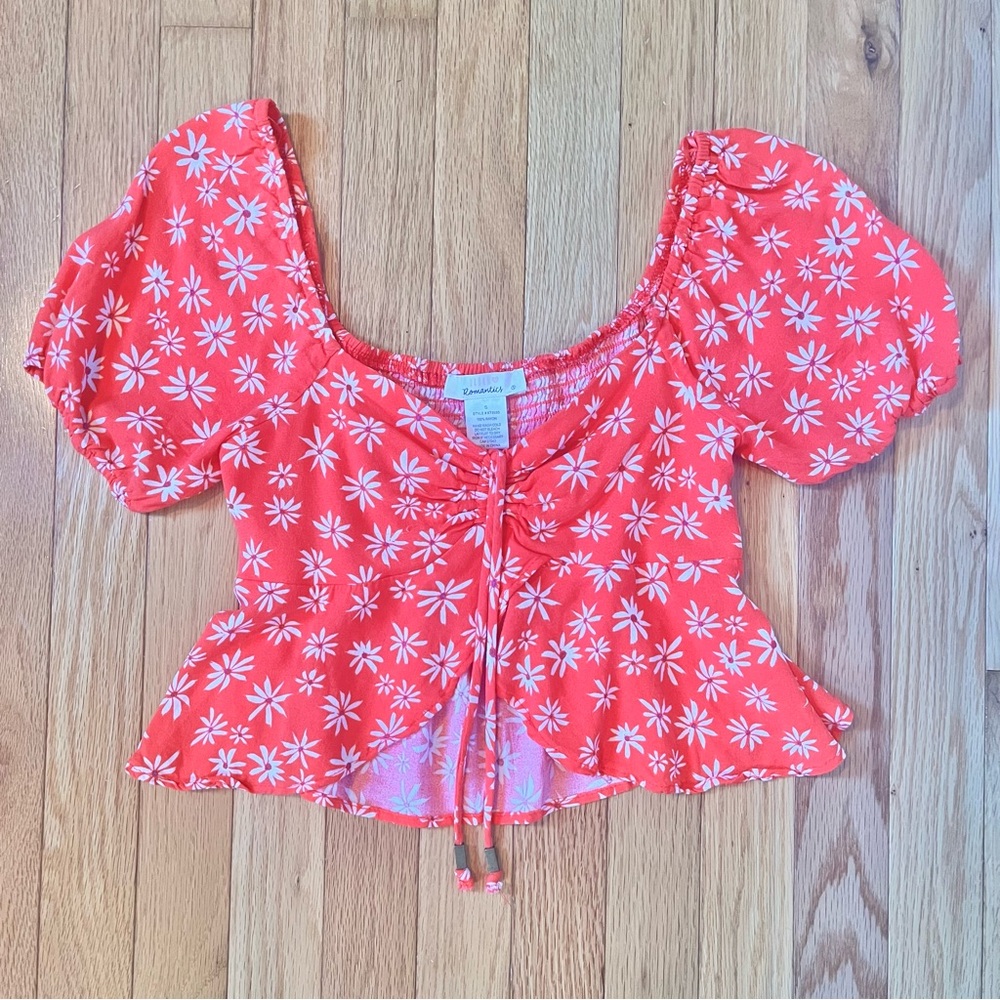 URBAN Romantics Red Floral Blouse